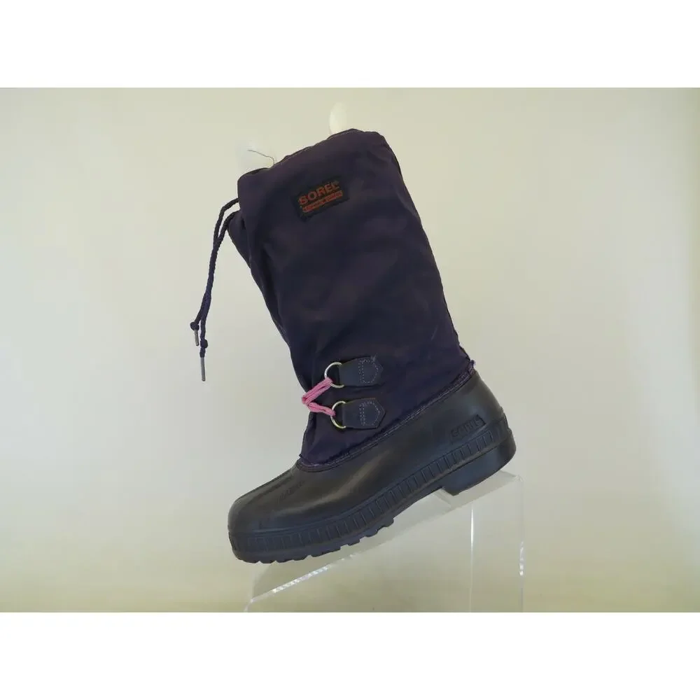 Sorel Purple Rubber Waterproof Insulated Laces Snow Boots Youth Size 5 D
